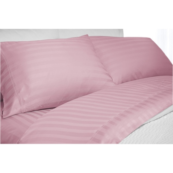 Elle Bamboo Super Soft 300TC Striped Sheet Set (4pc), Lilac, Full - EL660016