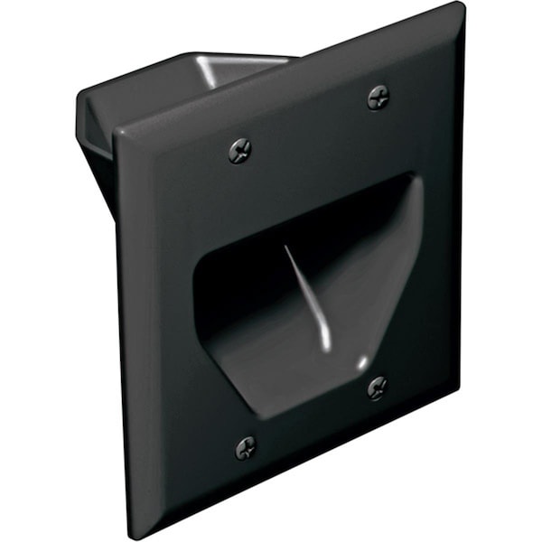 Nextgen 2-Gang Recessed Low Voltage Cable Plate - Black - NE59317