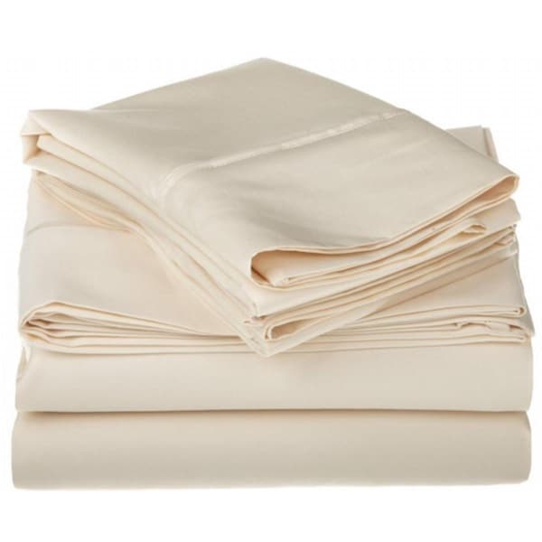Impressions By Luxor Treasures Egyptian Cotton 1200 Thread Count Solid Sheet Set King-Ivory - 1200KGSH SLIV