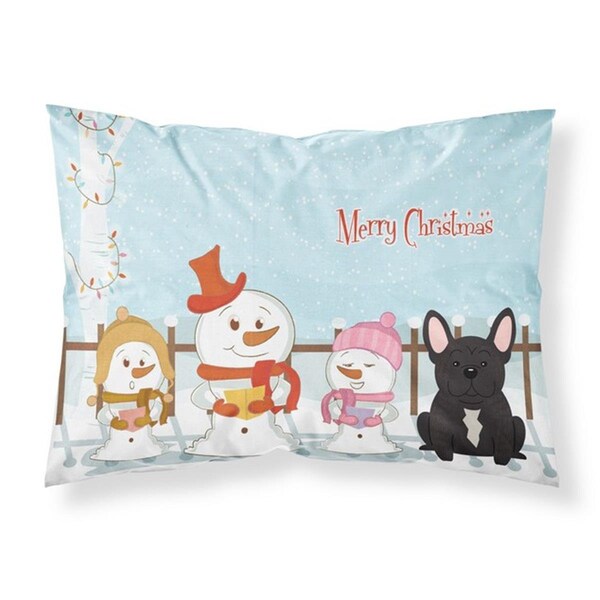 Carolines Treasures Carolines Treasures BB2340PILLOWCASE Merry Christmas Carolers French Bulldog Brindle Fabric Standard Pillowcase; 20.5 x 0.25 x 30 in. - BB2340PILLOWCASE