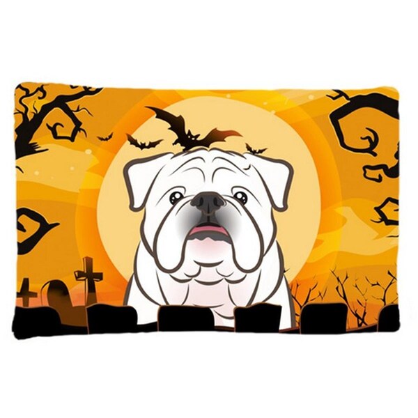 Carolines Treasures Halloween White English Bulldog Fabric Standard Pillowcase - BB1778PILLOWCASE