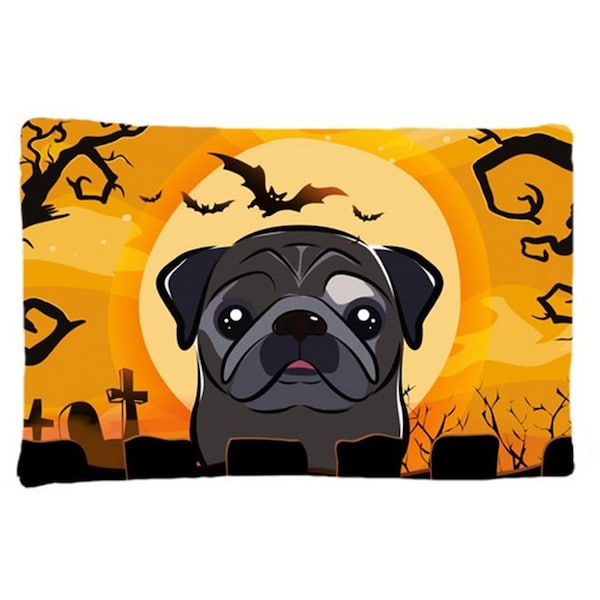 Carolines Treasures Halloween Black Pug Fabric Standard Pillowcase - BB1821PILLOWCASE