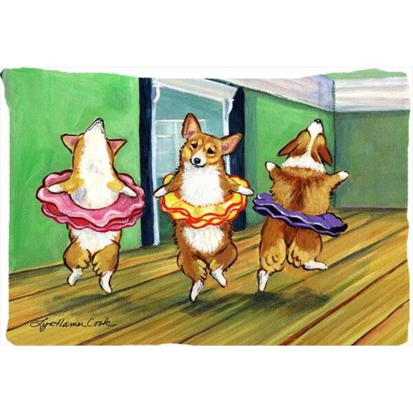 Carolines Treasures Carolines Treasures 7276PILLOWCASE 20.5 x 30 in. Little Ballerina Corgi Moisture Wicking Fabric Standard Pillowcase - 7276PILLOWCASE