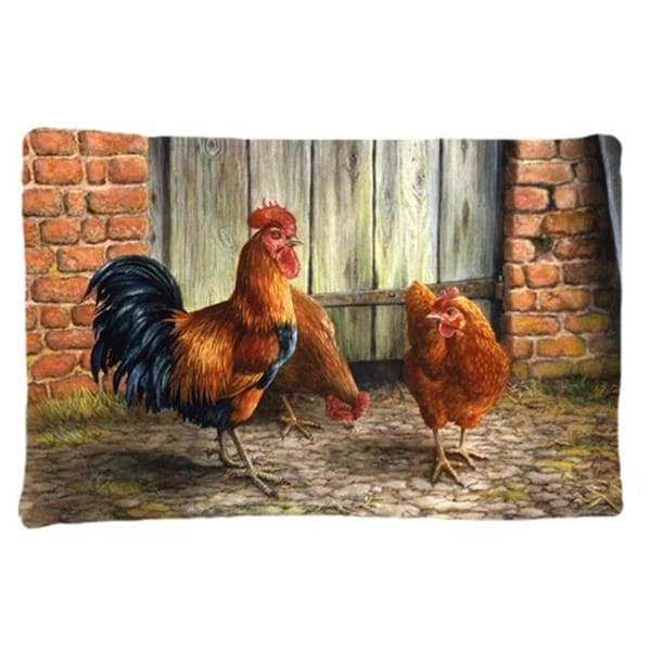 Carolines Treasures Carolines Treasures BDBA0056PILLOWCASE Rooster & Chickens by Daphne Baxter Fabric Standard Pillowcase - BDBA0056PILLOWCASE