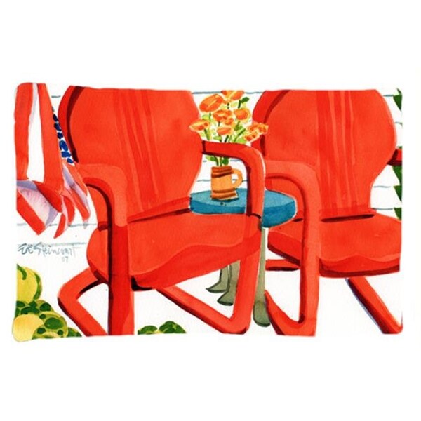Carolines Treasures Carolines Treasures 6140PILLOWCASE Red Chairs Patio View Fabric Standard Pillowcase - 6140PILLOWCASE