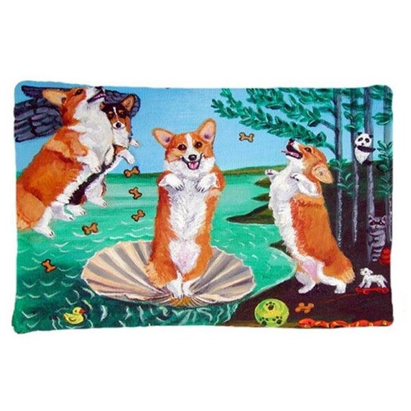 Carolines Treasures Carolines Treasures 7319PILLOWCASE Corgi Birth Of Venus Fabric Standard Pillowcase - 7319PILLOWCASE