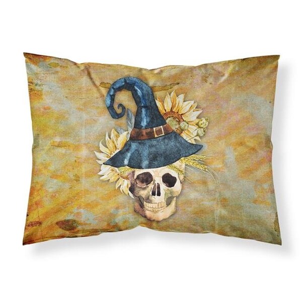 Jensendistributionservices Day of the Dead Witch Skull Fabric Standard Pillowcase - MI228411