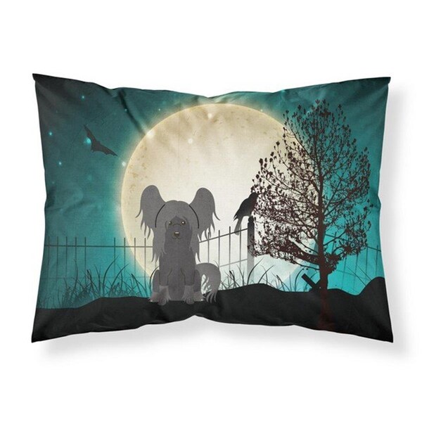 Micasa Halloween Scary Chinese Crested Black Fabric Standard Pillowcase, 20.5 x 0.25 x 30 in. - MI219386