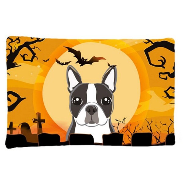 Carolines Treasures Halloween Boston Terrier Fabric Standard Pillowcase - BB1761PILLOWCASE