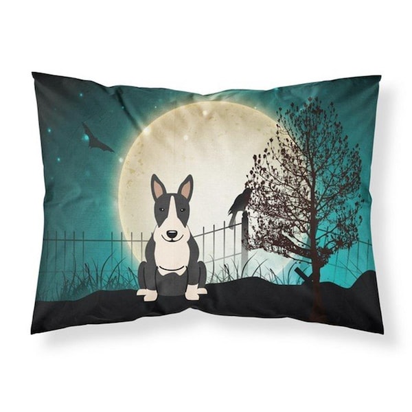 Micasa Halloween Scary Bull Terrier Black White Fabric Standard Pillowcase, 20.5 x 0.25 x 30 in. - MI222622