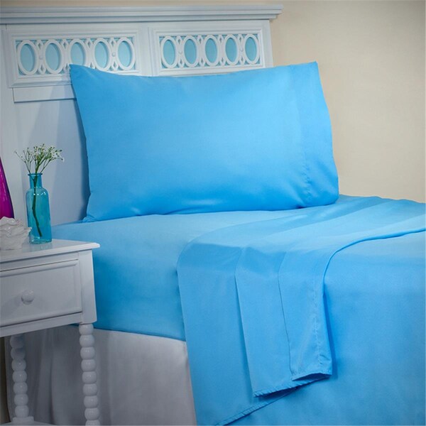 Daphnes Dinnette Series 1200 Twin Extra Large Size Sheet Set, Blue - 3 Piece - DA2667586