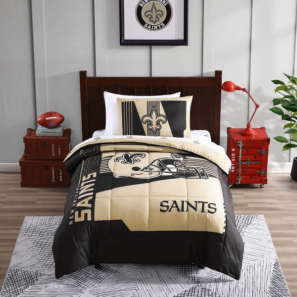 Logo Brands New Orleans Saints Status Bed In A Bag Twin - 620-BNBT-B1