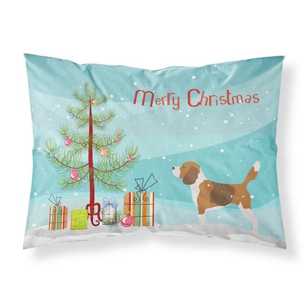 Carolines Treasures Carolines Treasures BB2928PILLOWCASE Beagle Merry Christmas Tree Fabric Standard Pillowcase - BB2928PILLOWCASE