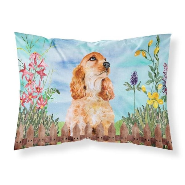 Carolines Treasures Carolines Treasures CK1268PILLOWCASE Cocker Spaniel Spring Fabric Standard Pillowcase - CK1268PILLOWCASE