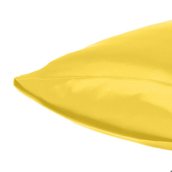 Homeroots 20 x 40 in. Lemon Dreamy Silky Satin King Size Pillowcases - 387841