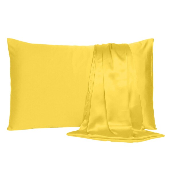 Homeroots 20 x 40 in. Lemon Dreamy Silky Satin King Size Pillowcases - 387841