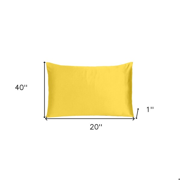Homeroots 20 x 40 in. Lemon Dreamy Silky Satin King Size Pillowcases - 387841