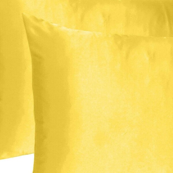 Homeroots 20 x 40 in. Lemon Dreamy Silky Satin King Size Pillowcases - 387841