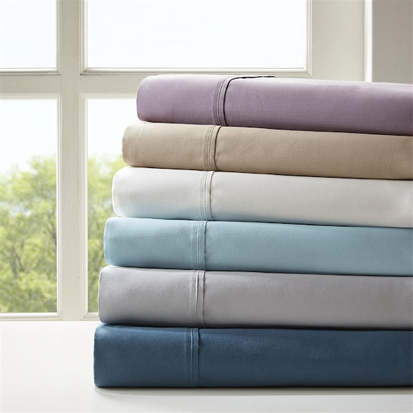 Madison Park Cotton Blend 6 Piece Sheet Set - Aqua, Queen Size, 6PK - MPH20-0013