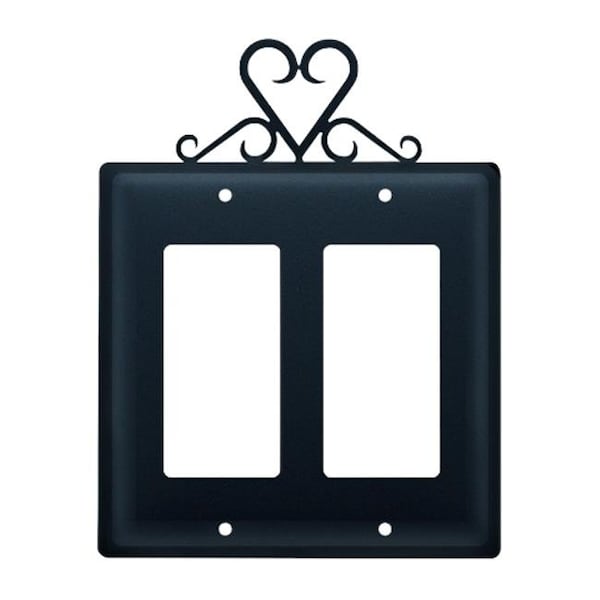 Village Wrought Iron Village Wrought Iron EGG-51 Heart GFI Cover DBL - EGG-51