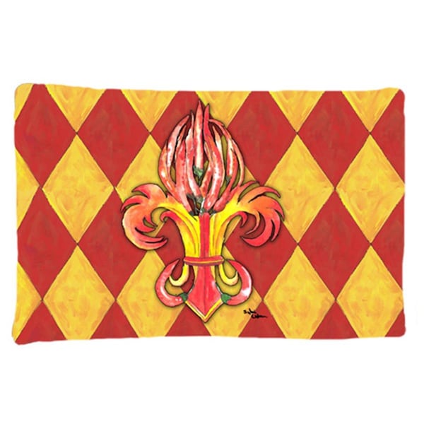 Carolines Treasures 20.5 x 30 in. Peppers Fleur De Lis Moisture Wicking Fabric Standard Pillow Case - 8499PILLOWCASE