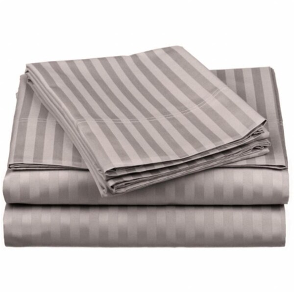 Impressions By Luxor Treasures Egyptian Cotton 650 Thread Count Stripe Sheet Set King-Grey - 650KGSH STGR