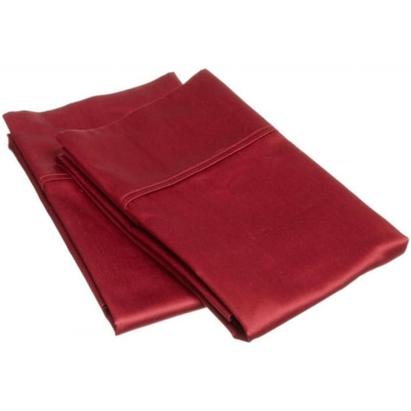 Impressions By Luxor Treasures 400 Thread Count Egyptian Cotton King Pillowcase Set Solid Burgundy - 400KGPC SLBG