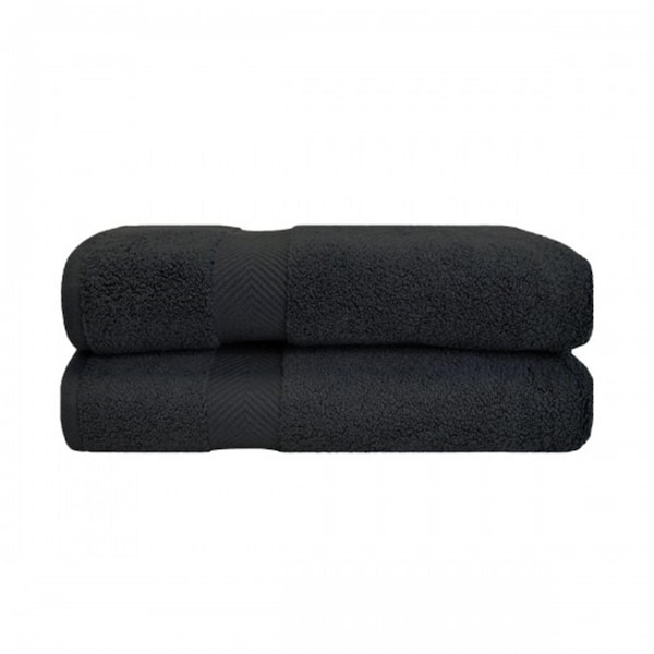 Superior Superior ZT BSHEET BK Zero Twist Cotton Bath Sheet Set - Black; 2 Pieces - ZT BSHEET BK