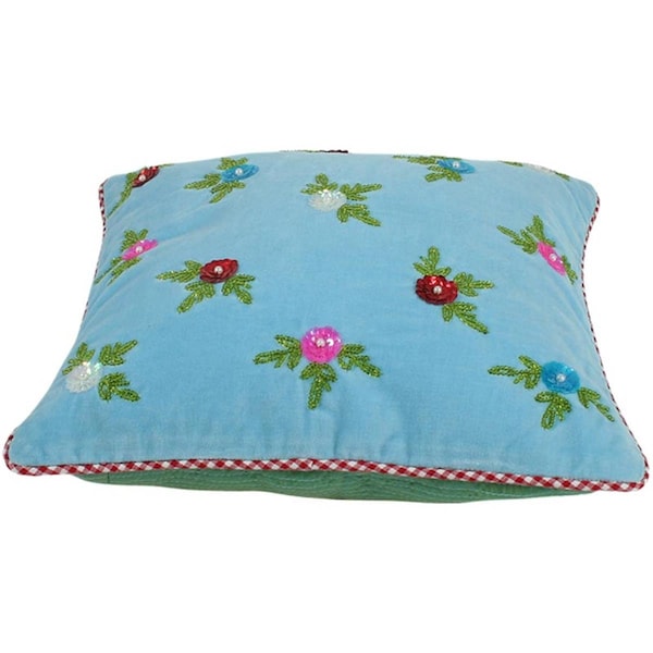 Heritage Lace 12 x 12 in. Pip Studio Glamour Roses Pillow Cover, Blue - 51.040.035