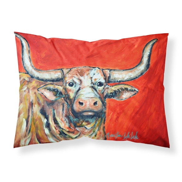 Carolines Treasures Carolines Treasures MW1281PILLOWCASE See Red Longhorn Cow Fabric Standard Pillowcase - MW1281PILLOWCASE