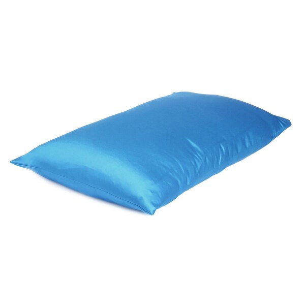 Homeroots 20 x 40 in. Bright Blue Dreamy Silky Satin King Size Pillowcases - 387844