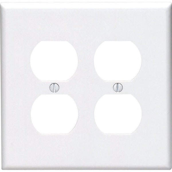 Leviton Leviton Midway White 2 gang Nylon Duplex Outlet Wall Plate - 0PJ82-00W