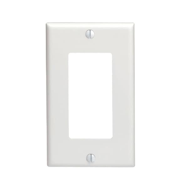 Leviton Decora 1-Gang Nylon Rocker Decorator Wall Plate, White - 122-80401-0NW
