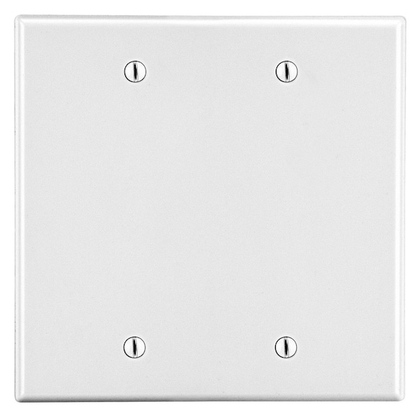 Hubbell Wiring Device-Kellems Wallplate, Mid-Size 2-Gang, 2 Box Mount Blank, White - PJ23W