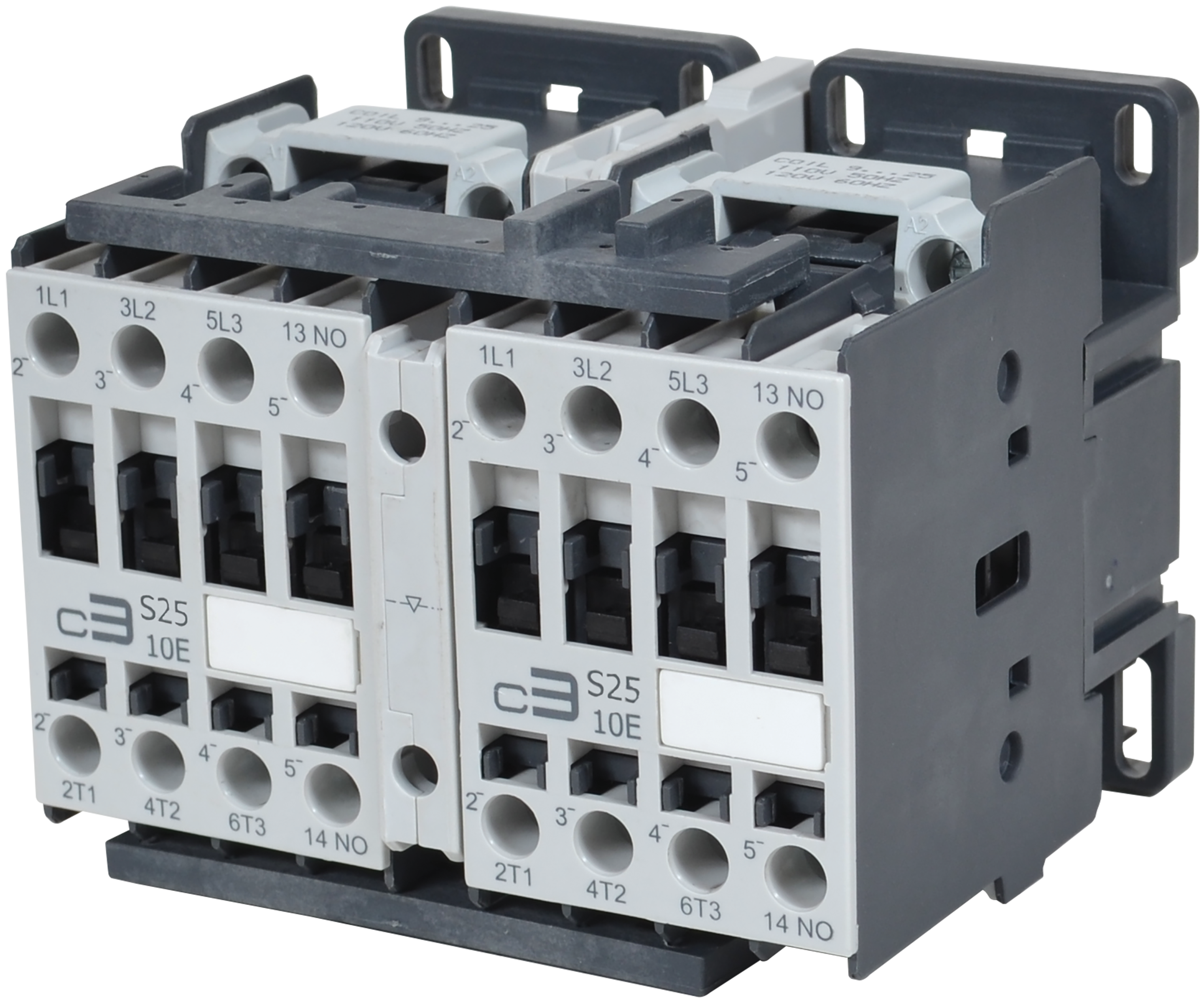 C3Controls Contactor, Standard, Reversing, 40A, 24V DC, 2NO & 2NC, without Power Wires - 310-S40N30ZC22-WW