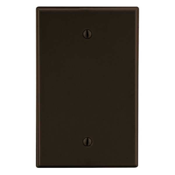 Hubbell Blank Box Mount Wall Plate, Number of Gangs: 1 Plastic, Smooth Finish, Brown - PJ13