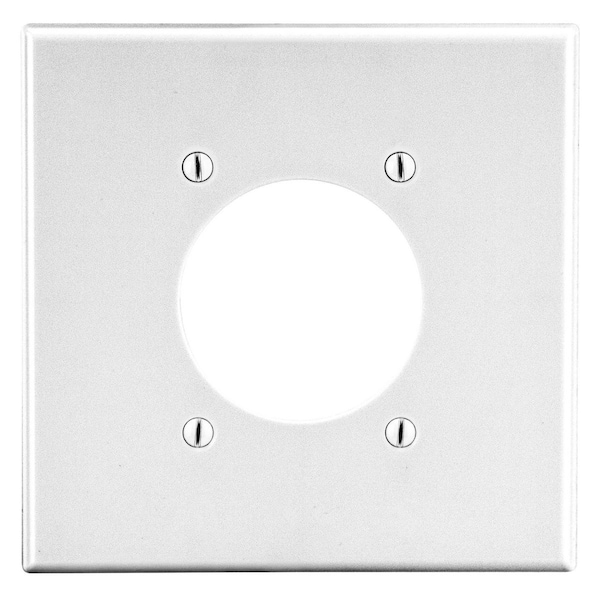 Hubbell Wiring Device-Kellems Wallplate, 2-Gang, 2.15" Opening, White - P703W
