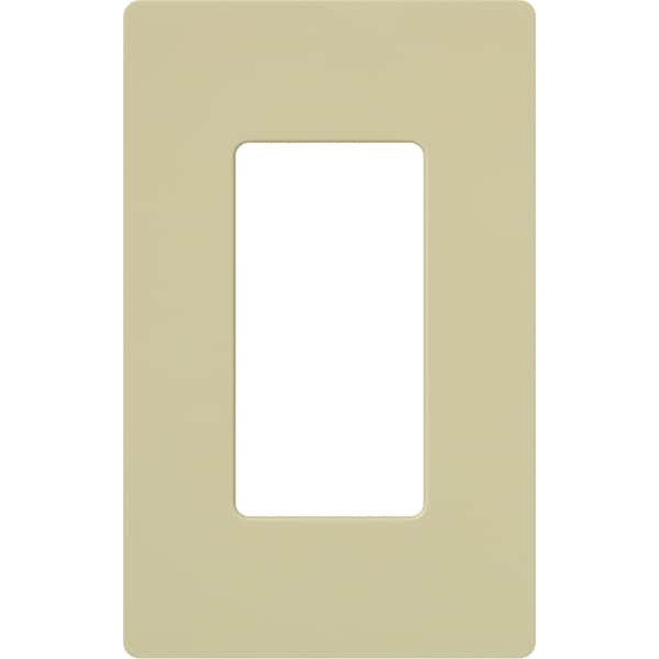Lutron Designer Wall Plates, Number of Gangs: 1 Plastic, Gloss Finish, Ivory - CW-1-IV