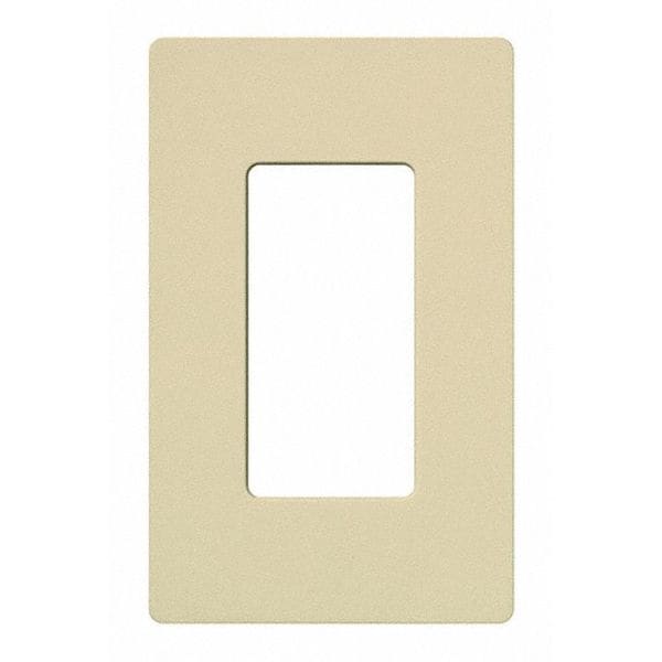 Lutron Designer Wall Plates, Number of Gangs: 1 Plastic, Gloss Finish, Ivory - CW-1-IV