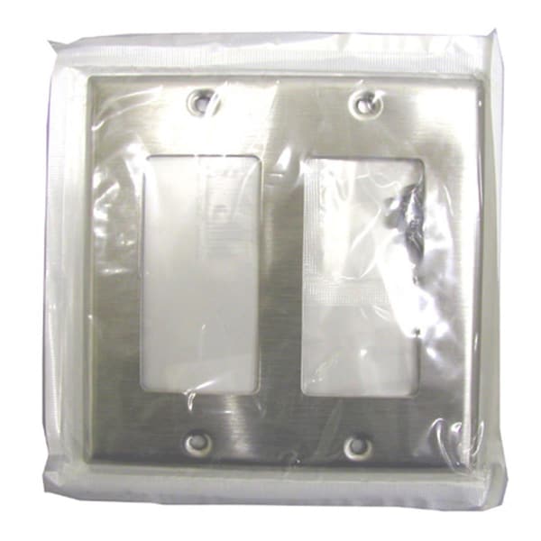 Ezgeneration Stainless Steel Double Gang 2-Decora Rocker Wallplate - EZ86268