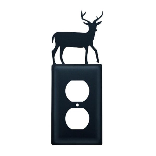 Village Wrought Iron Village Wrought Iron EO-3 Deer Outlet Cover-Black - EO-3