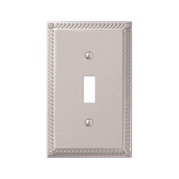 Livewire 1 Toggle Wall Plate Cast Metal Georgian 1 Gang Satin Nickel Carded - LI147921