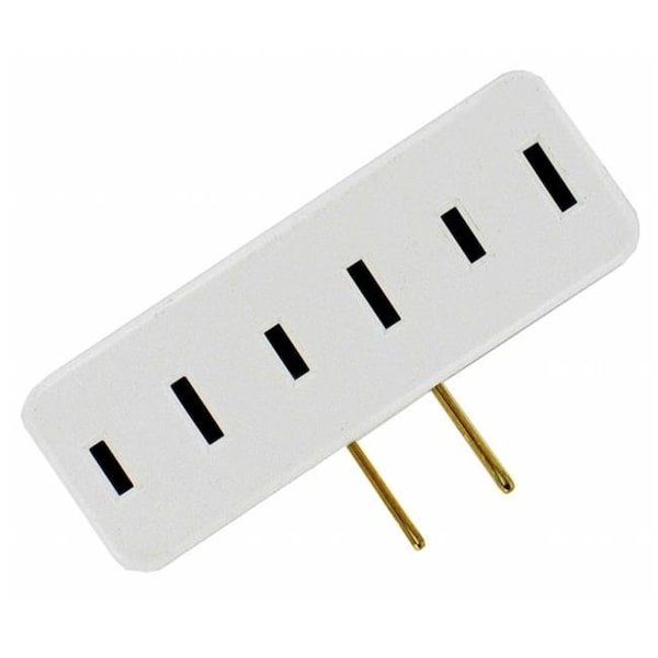 Leviton Leviton Mfg C22-65-W White Triple Tap Plug-In Outlet Adapter - C22-65-W