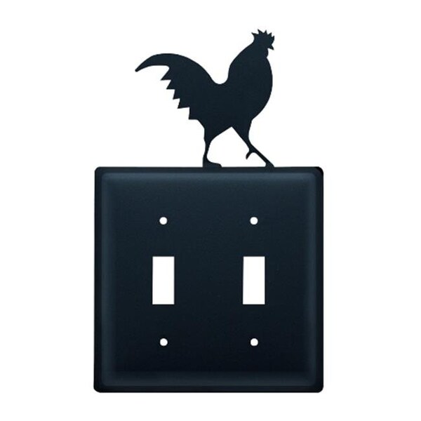 Village Wrought Iron Village Wrought Iron ESS-1 Rooster Switch Cover Double - Black - ESS-1