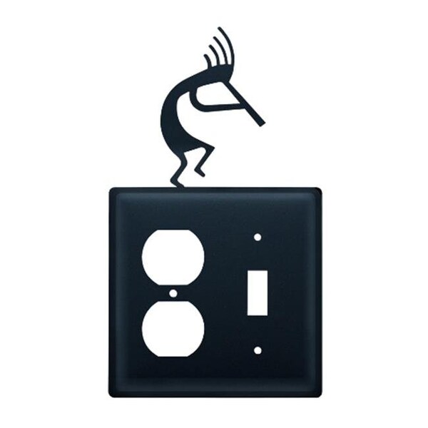 Village Wrought Iron Village Wrought Iron EOS-56 Kokopelli Outlet and Switch Cover - Black - EOS-56