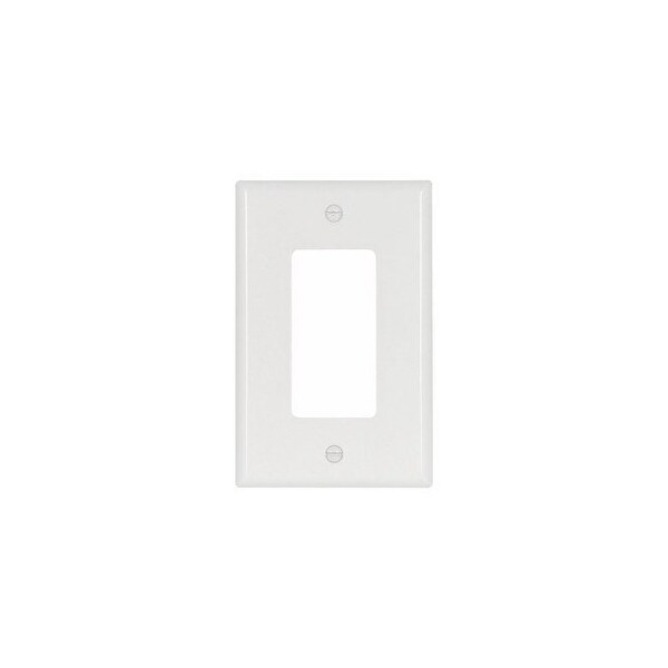 Eaton Wiring Devices 3.13in x 0.08in x 4.87in, White, Injection Molded Thermoset, 1-Gang, Mid, Decorator, Wallplate - 2051W