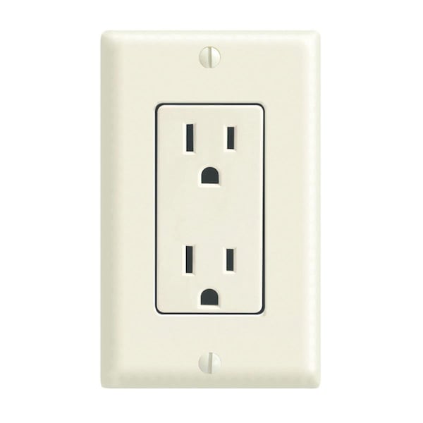 Spark Light Almond Residential Duplex Outlet with Wall Plate - SP3303808