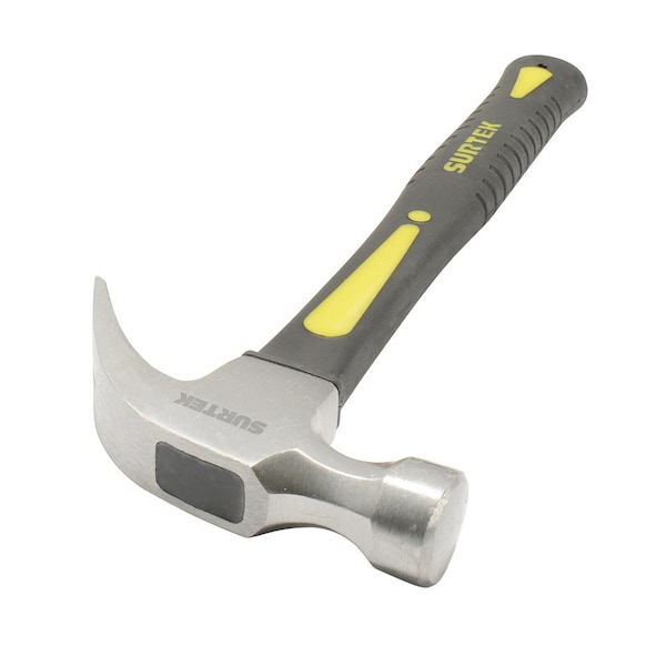Surtek Curved Claw Hammer With Fiberglass Handle, 16 Oz - 416F