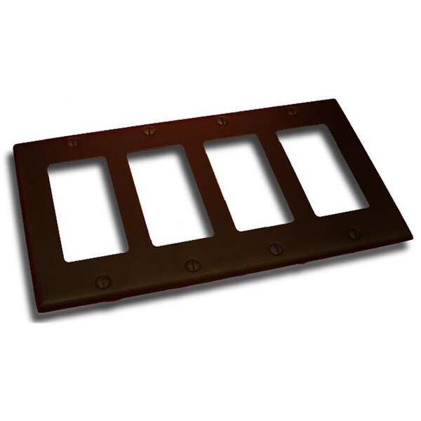 Residential Essentials Quadruple Rocker Switch Plate- Venetian Bronze - 10843VB