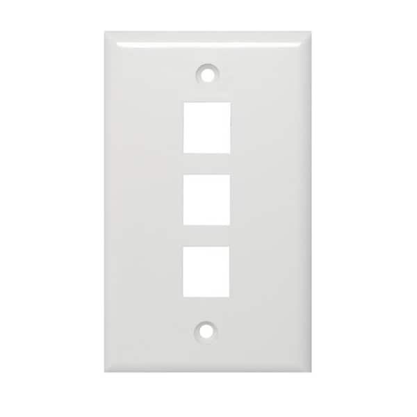 Channel Vision Channel Vision CVG-3GW 3 Jack Gang Plate - White - CVG-3GW